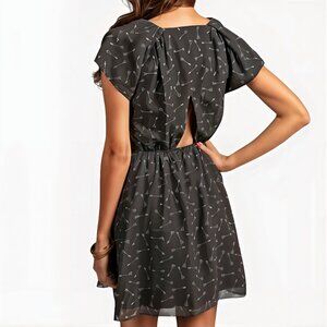 BCBGeneration Black Mini Dress with White Pattern